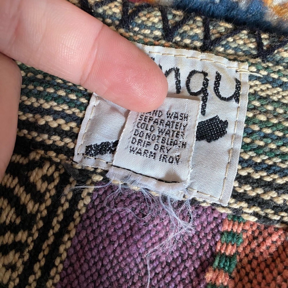 Vintage Striped Southwestern Vest With Whipstitch Detail Small - Picture 4 of 6